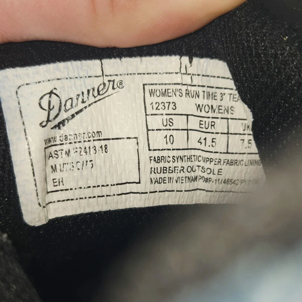 Danner Run Time Composite Toe Sneakers, Black Gray Teal Women's 10 M